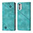 Leather Case Stands Flip Cover Holder Y01B for Motorola Moto E32s Green