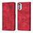 Leather Case Stands Flip Cover Holder Y01B for Motorola Moto E32s Red