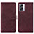 Leather Case Stands Flip Cover Holder Y01B for Oppo A57 5G Red Wine
