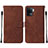 Leather Case Stands Flip Cover Holder Y01B for Oppo A94 4G Brown