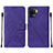 Leather Case Stands Flip Cover Holder Y01B for Oppo F19 Pro Purple