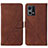 Leather Case Stands Flip Cover Holder Y01B for Oppo F21s Pro 4G Brown