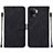 Leather Case Stands Flip Cover Holder Y01B for Oppo Reno5 Lite Black