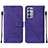 Leather Case Stands Flip Cover Holder Y01B for Oppo Reno6 Pro+ Plus 5G Purple