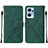 Leather Case Stands Flip Cover Holder Y01B for Oppo Reno7 5G Green