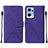 Leather Case Stands Flip Cover Holder Y01B for Oppo Reno7 5G Purple