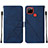 Leather Case Stands Flip Cover Holder Y01B for Realme C25S Blue