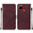 Leather Case Stands Flip Cover Holder Y01B for Realme C25S Red