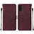 Leather Case Stands Flip Cover Holder Y01B for Samsung Galaxy A04s Red Wine