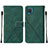 Leather Case Stands Flip Cover Holder Y01B for Samsung Galaxy M12 Green