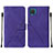 Leather Case Stands Flip Cover Holder Y01B for Samsung Galaxy M12 Purple