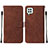 Leather Case Stands Flip Cover Holder Y01B for Samsung Galaxy M22 4G Brown