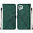 Leather Case Stands Flip Cover Holder Y01B for Samsung Galaxy M22 4G Green