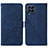 Leather Case Stands Flip Cover Holder Y01B for Samsung Galaxy M53 5G Blue
