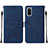 Leather Case Stands Flip Cover Holder Y01B for Samsung Galaxy S20 Blue