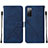 Leather Case Stands Flip Cover Holder Y01B for Samsung Galaxy S20 FE (2022) 5G Blue