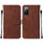 Leather Case Stands Flip Cover Holder Y01B for Samsung Galaxy S20 FE (2022) 5G Brown