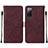 Leather Case Stands Flip Cover Holder Y01B for Samsung Galaxy S20 FE (2022) 5G Red Wine