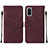 Leather Case Stands Flip Cover Holder Y01B for Samsung Galaxy S20 Red Wine