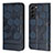 Leather Case Stands Flip Cover Holder Y01B for Samsung Galaxy S21 5G Blue