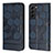 Leather Case Stands Flip Cover Holder Y01B for Samsung Galaxy S21 FE 5G Blue