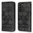 Leather Case Stands Flip Cover Holder Y01B for Samsung Galaxy S21 Plus 5G Black