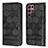 Leather Case Stands Flip Cover Holder Y01B for Samsung Galaxy S21 Ultra 5G Black