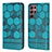 Leather Case Stands Flip Cover Holder Y01B for Samsung Galaxy S22 Ultra 5G Cyan