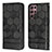 Leather Case Stands Flip Cover Holder Y01B for Samsung Galaxy S23 Ultra 5G Black