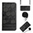 Leather Case Stands Flip Cover Holder Y01B for Xiaomi Redmi 10C 4G Black