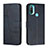 Leather Case Stands Flip Cover Holder Y01X for Motorola Moto E30 Blue