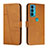 Leather Case Stands Flip Cover Holder Y01X for Motorola Moto Edge 20 5G