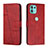 Leather Case Stands Flip Cover Holder Y01X for Motorola Moto Edge 20 Lite 5G Red