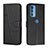 Leather Case Stands Flip Cover Holder Y01X for Motorola Moto Edge 20 Pro 5G Black
