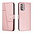 Leather Case Stands Flip Cover Holder Y01X for Motorola Moto G Stylus (2022) 5G Rose Gold