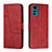 Leather Case Stands Flip Cover Holder Y01X for Motorola Moto G22 Red