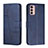 Leather Case Stands Flip Cover Holder Y01X for Motorola Moto G42 Blue