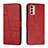 Leather Case Stands Flip Cover Holder Y01X for Motorola Moto G42 Red