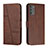 Leather Case Stands Flip Cover Holder Y01X for Motorola Moto G51 5G