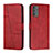 Leather Case Stands Flip Cover Holder Y01X for Motorola Moto G51 5G Red