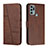 Leather Case Stands Flip Cover Holder Y01X for Motorola Moto G60s