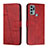 Leather Case Stands Flip Cover Holder Y01X for Motorola Moto G60s Red