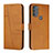 Leather Case Stands Flip Cover Holder Y01X for Motorola Moto G71 5G