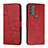Leather Case Stands Flip Cover Holder Y01X for Motorola Moto G71 5G Red