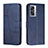 Leather Case Stands Flip Cover Holder Y01X for OnePlus Nord N300 5G Blue