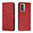 Leather Case Stands Flip Cover Holder Y01X for Oppo A56S 5G Red