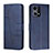 Leather Case Stands Flip Cover Holder Y01X for Oppo Reno8 4G Blue