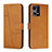Leather Case Stands Flip Cover Holder Y01X for Oppo Reno8 4G Light Brown