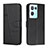 Leather Case Stands Flip Cover Holder Y01X for Oppo Reno8 Pro 5G Black