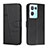 Leather Case Stands Flip Cover Holder Y01X for Oppo Reno9 Pro+ Plus 5G Black